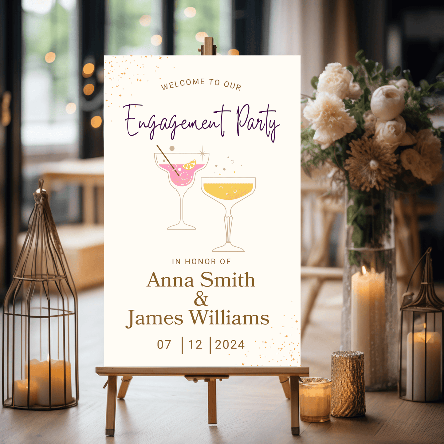 Fun Engagement Welcome Party Sign | Size A2