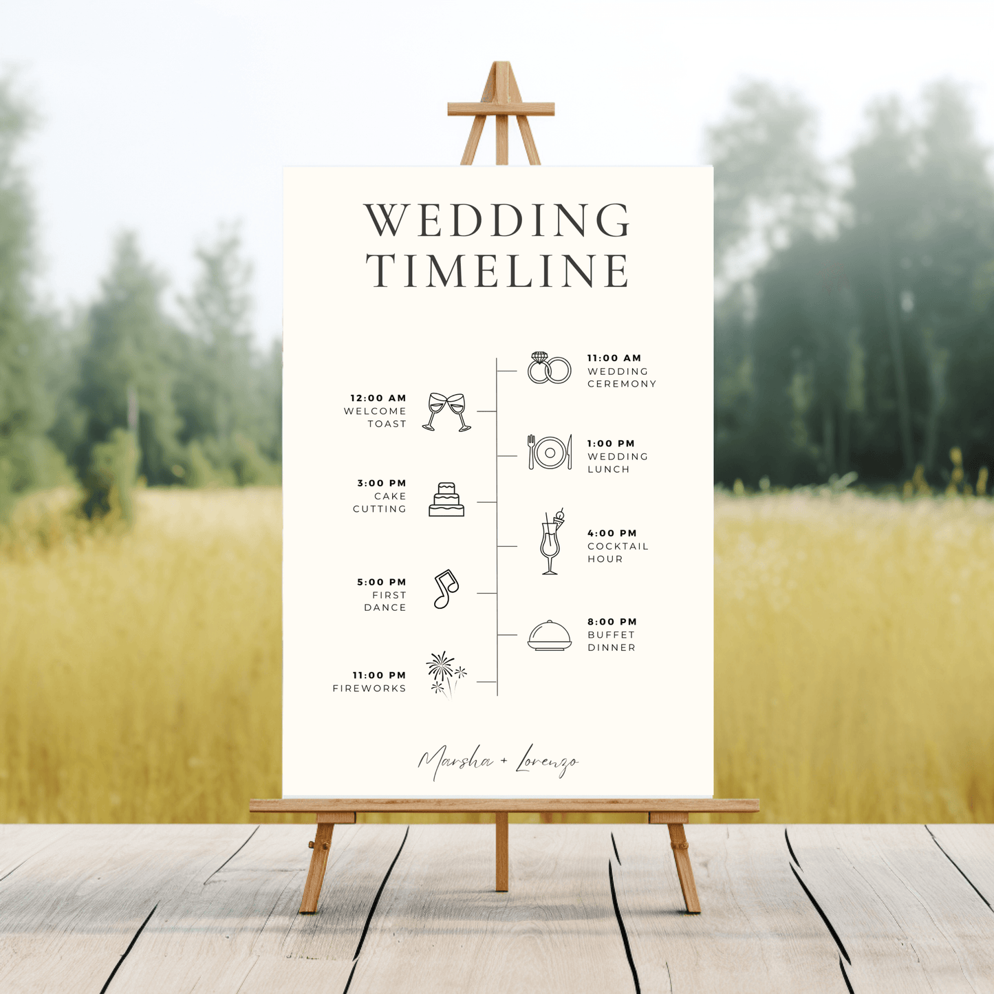 Order Of The Day Ceremony Timeline Sign