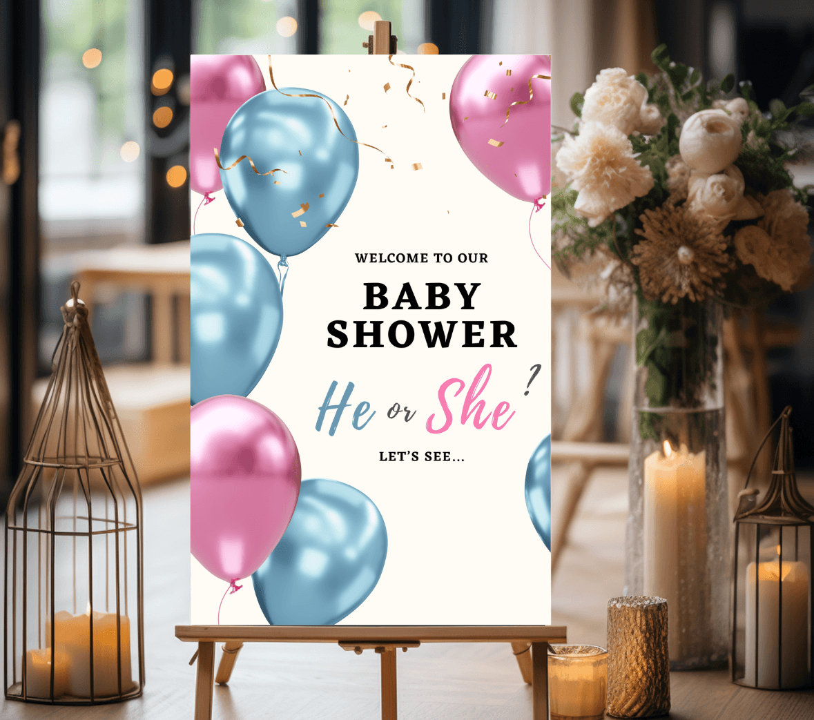 Gender Reveal Sign | Baby Shower | Foamex | Size A2 |
