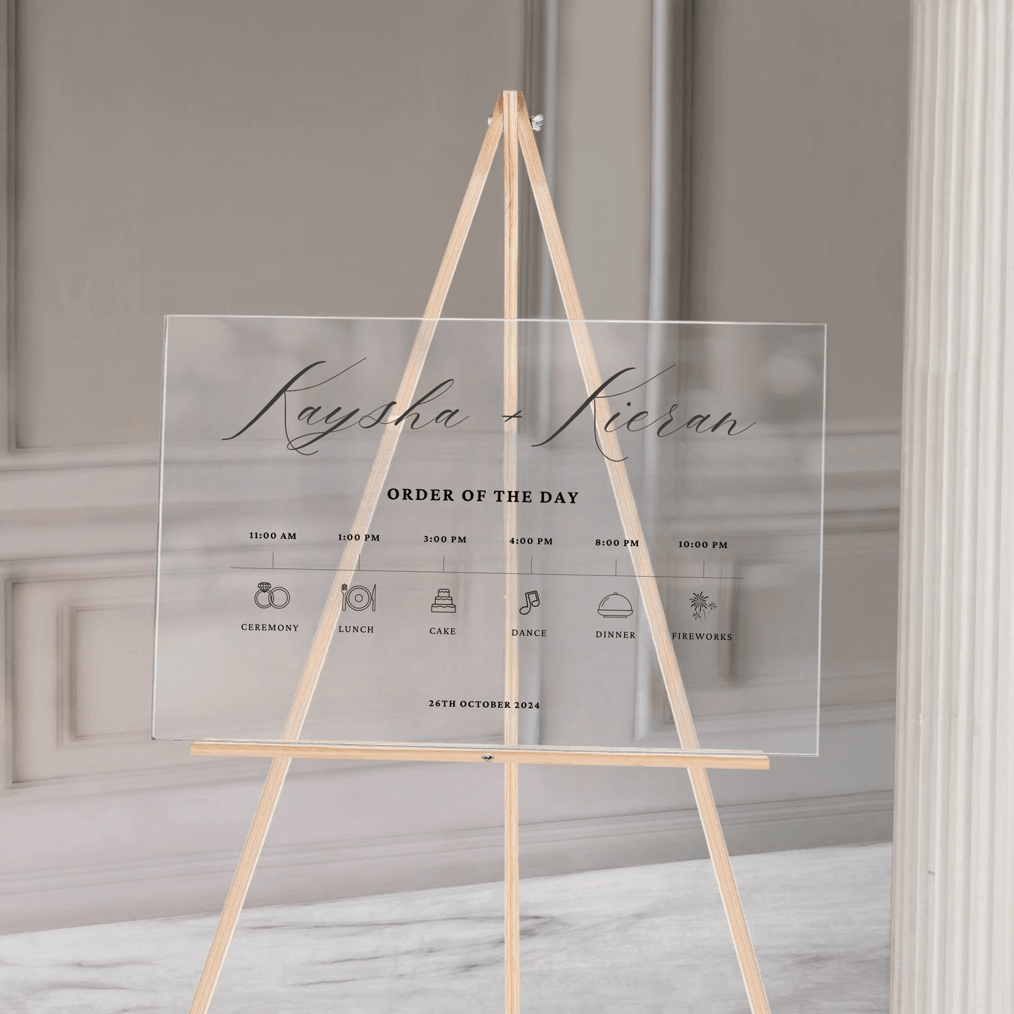 Acrylic Order Of The Day Welcome Sign | Landscape | Size A2