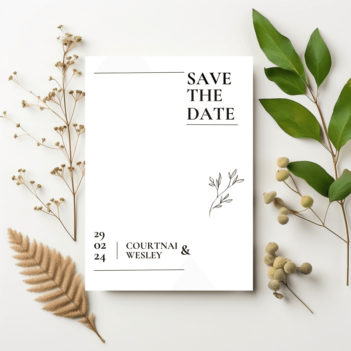 Simple Save The Date Wedding Invitations Cards | Size A5