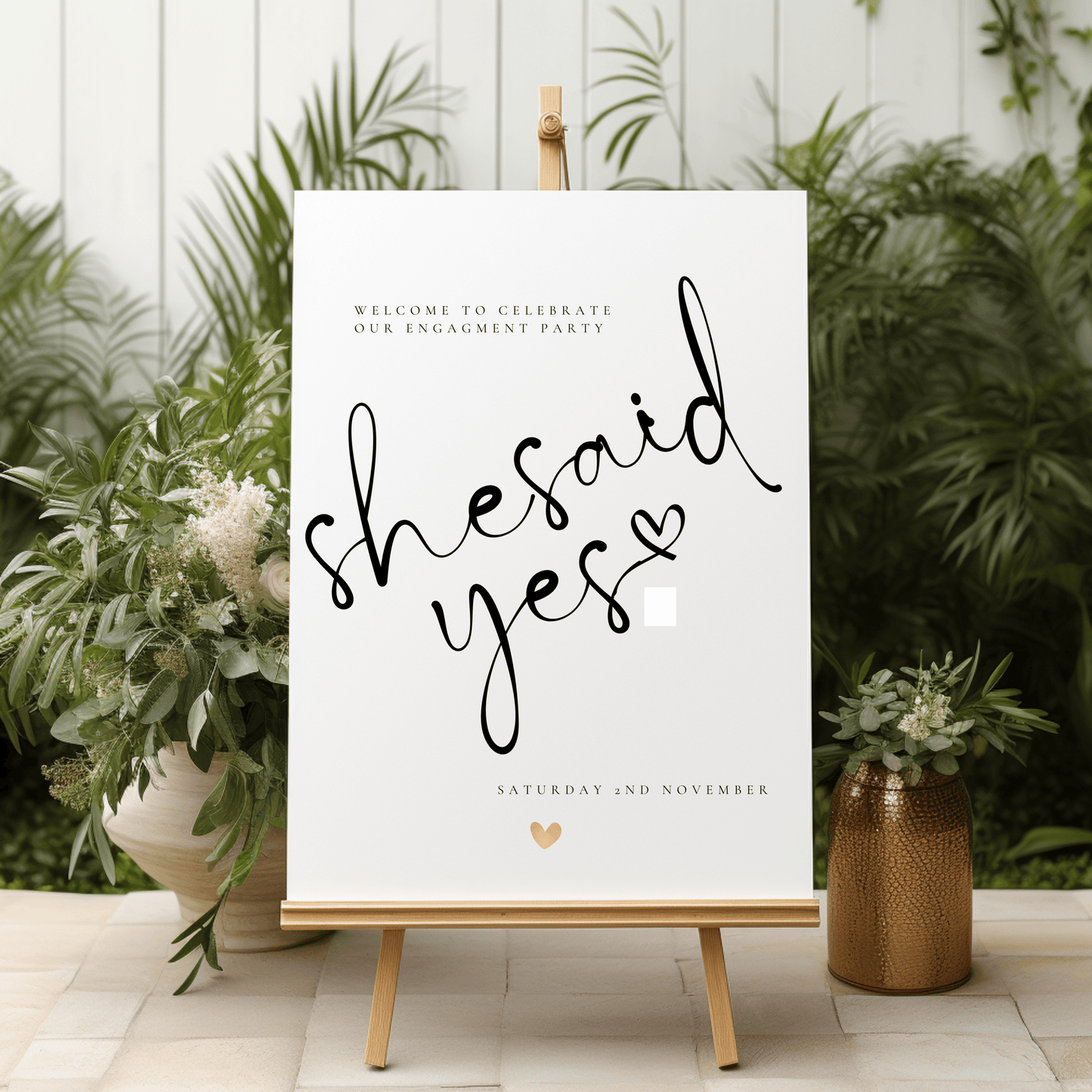 She Said Yes! Engagement Party Welcome Sign