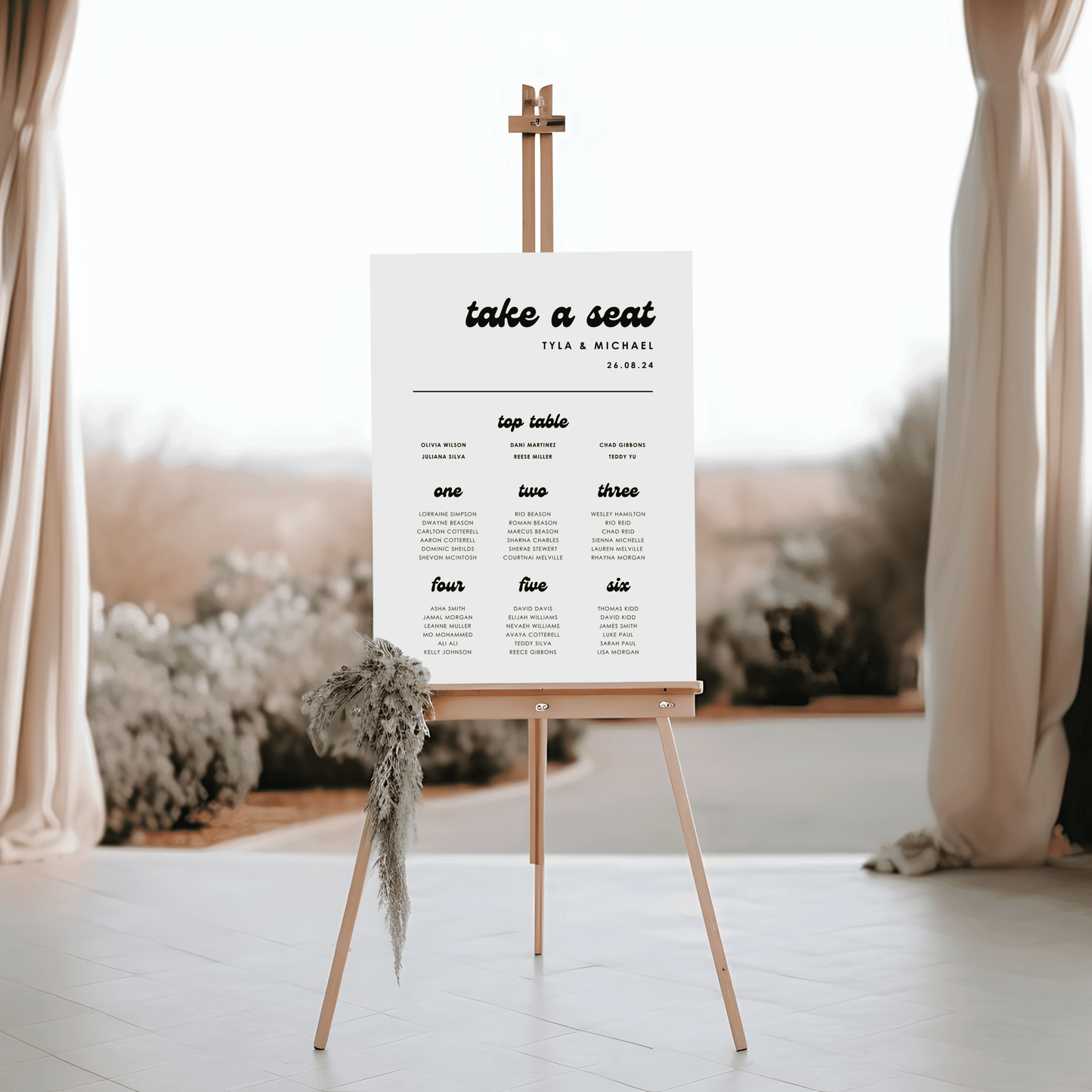 Retro Wedding Seating Plan