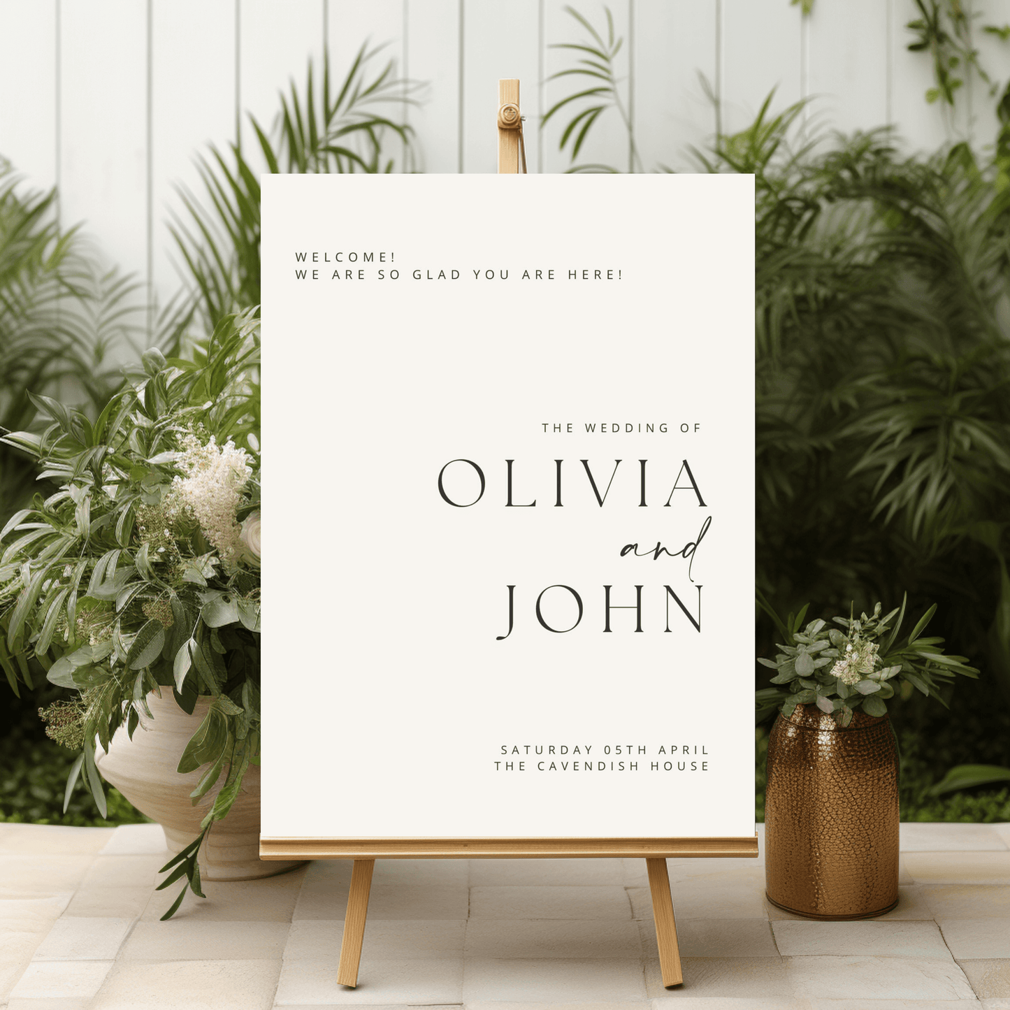 Elegant Simple Wedding Welcome Sign