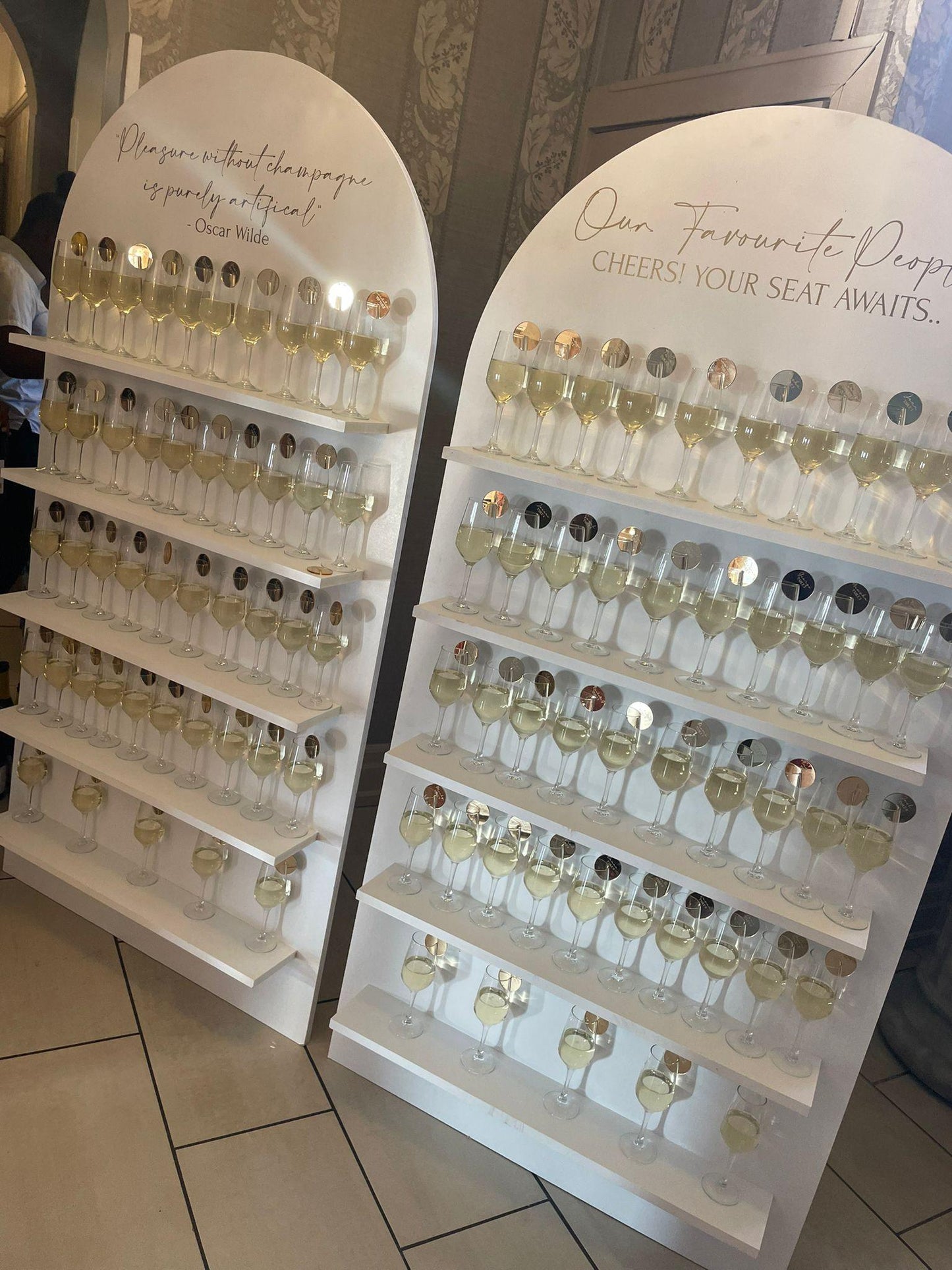 Personalised Champagne Wall | Shot Glass Wall | 6ft