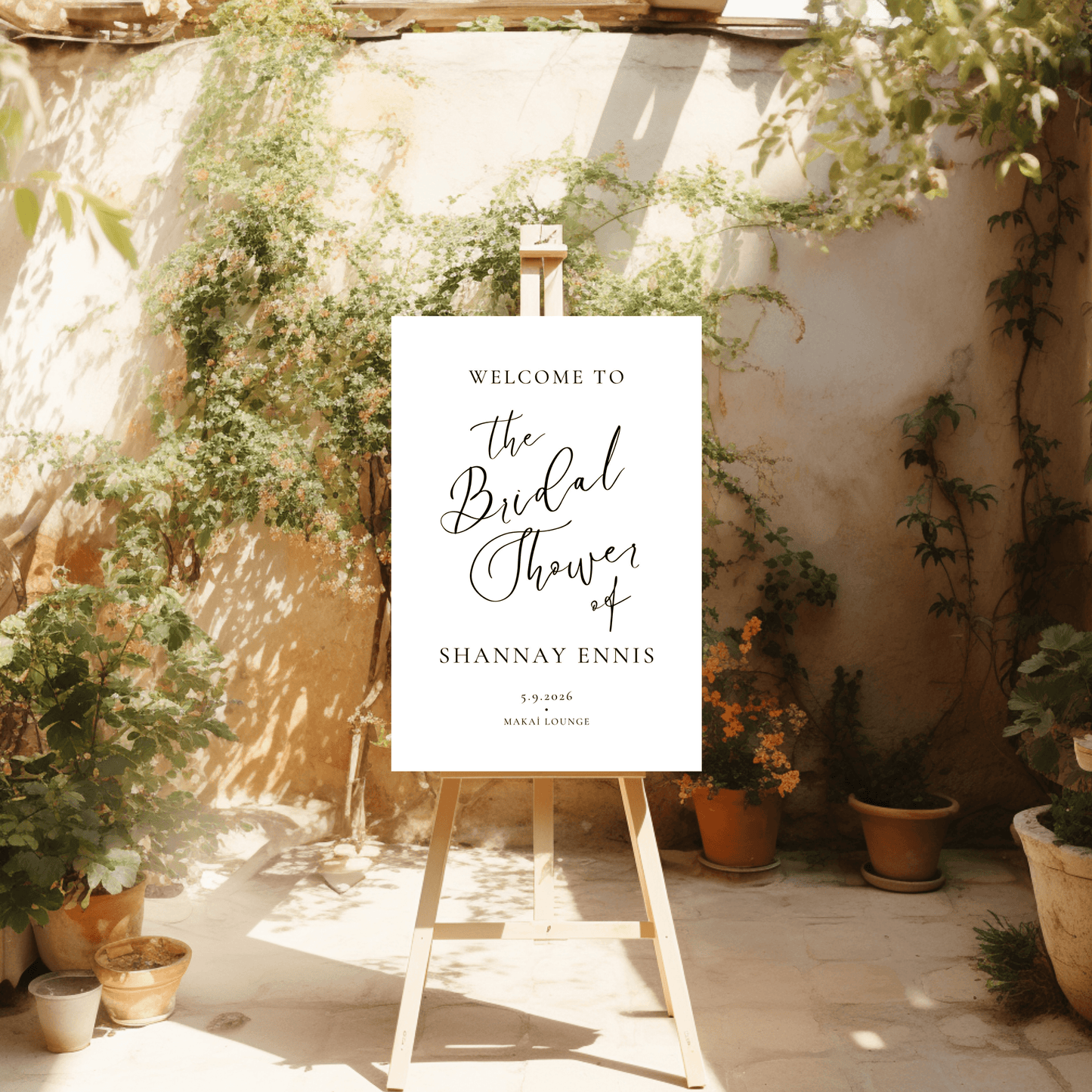 Simple Bridal Shower Welcome Sign