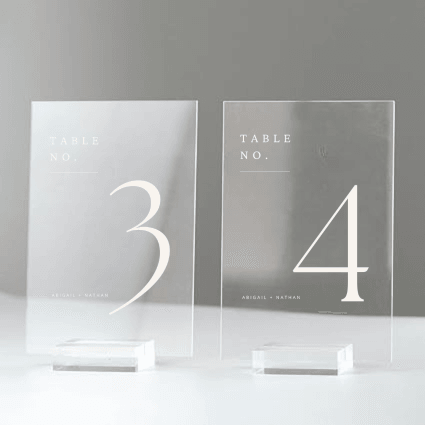 Acrylic Table Number With Stand